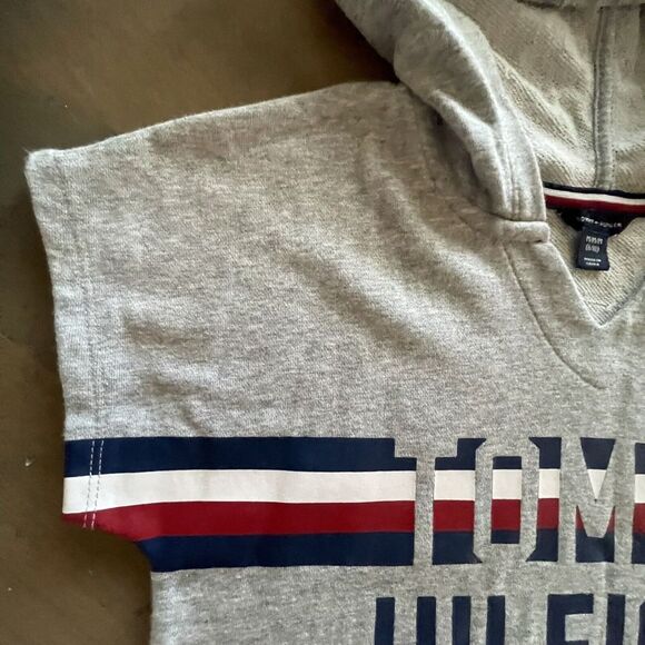 Tommy Hilfiger Girls Flag Stripe Logo Graphic Sweat Shirt Hoodie Dress Sz 8/10 M - Picture 5 of 12